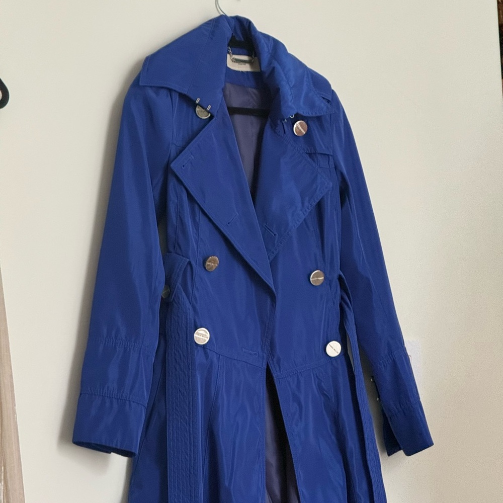 Rare Karen Millen Royal Blue Double-Breasted Trench Coat